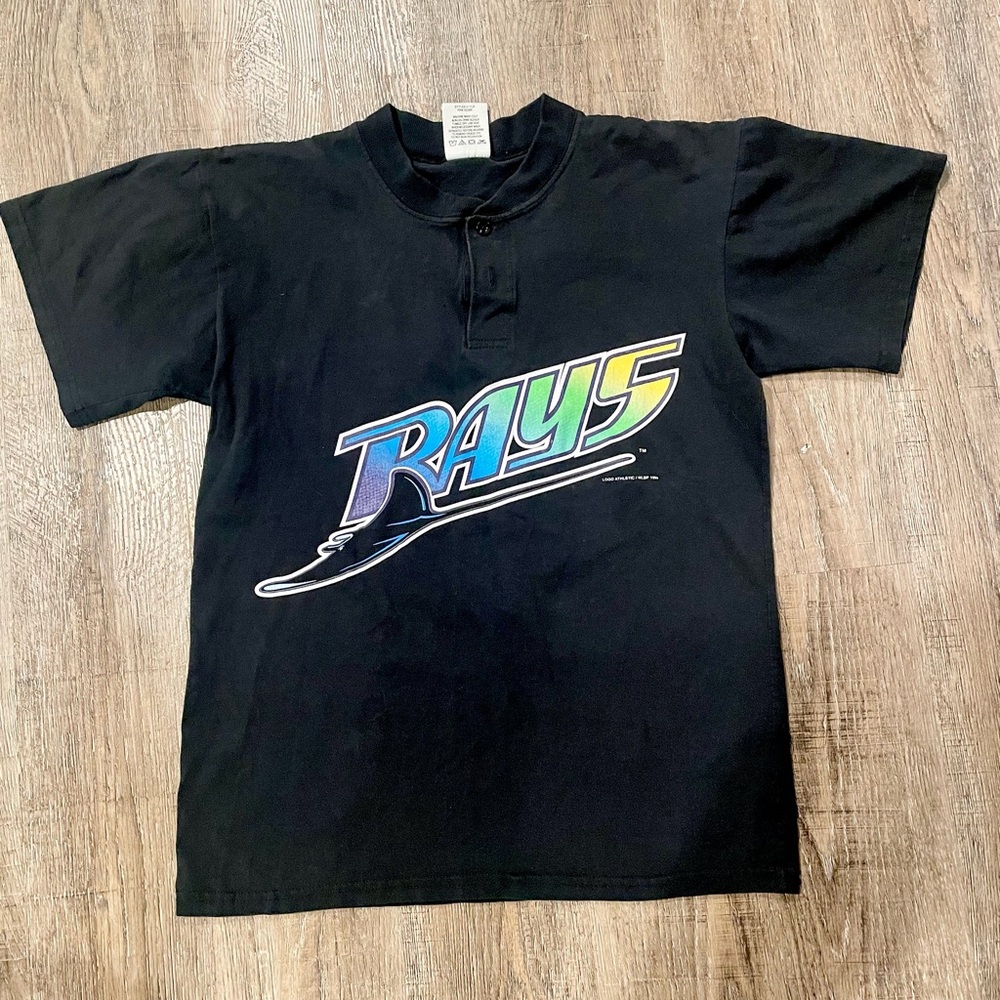 Tampa Bay Vintage 1999 Rays Athletics MLB Baseball Henley Shirt